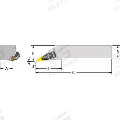 ULTRA-DEX USA Indexable Turning and Profiling Tool Holder: DVJNL 16-3D (MPN 974-000-014) - Indexable Turning & Profiling Toolholders