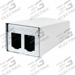 METZ CONNECT RJ45 Housing: Surface, Steel, RJ45, 2 Ports, Unequipped (MPN 130861-0202-E). Key specifications — Housing Material: Steel; Includes Connector: Unequipped; Mounting Type: Surface; Product Type: Module Housing; Connector Color: White; Connection Type: RJ45.