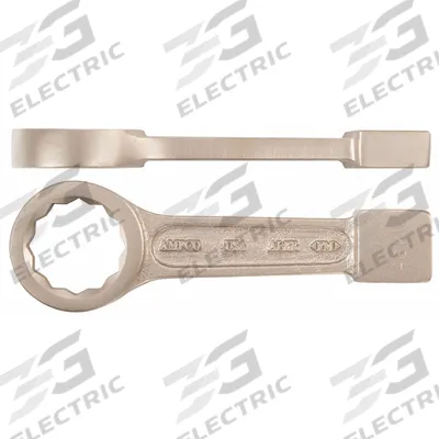 AMPCO Striking Wrench: Aluminum/Bronze, Natural, 3 5/8 in Head Size - SAE, Straight Handle, 12-Point, Nonsparking, Striking Box End Wrenches