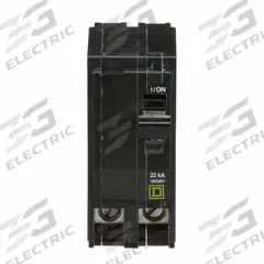 SQUARE D Miniature Circuit Breaker: 200 A, 120/240V AC, Single Phase, 22kA at 120/240V AC, 2 Poles (MPN QO2200VH). Key specifications — Phase: Single; Amps: 200 A; AC Voltage Rating: 120/240V AC; Max. AIR Rating: 22kA at 120/240V AC; For Use With: QO Load Centers and NQ Panelboards; Brand: SQUARE D.