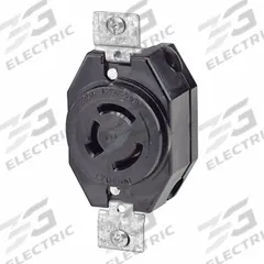 LEVITON Locking Receptacle: Non-NEMA, Black, 125/250V AC, 20 A Current Rating, 3 Poles, 3 Wires (MPN 7310-B). Key specifications — Brand: LEVITON.