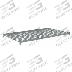 TENNSCO Shelf: 42 in x 24 in, 550 lb Load Capacity, Steel, 5 ga Decking, Gray, Shelf (MPN ZAES-4224W). Key specifications — Decking Material: Steel; Includes: (2) Beams; Decking Finish: Zinc Plated; Shelf Configuration: Single Straight; Color: Gray; Frame Material: Steel; Brand: TENNSCO; Frame Finish: Zinc Plated.
