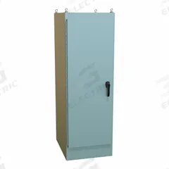 HAMMOND Electrical Enclosure: Steel, 72 in x 24 in x 30 in, NEMA 12, Solid Cover, Hinged, Dust Tight (MPN 1418WD30). Key specifications — Brand: HAMMOND; Closure Method: Handle; Knockouts: Not Included.