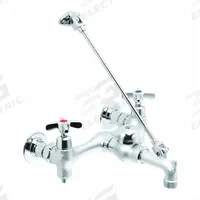 SPEAKMAN Straight Service Sink Faucet: Wall, Centerset, Brass, Chrome, 14 gpm Flow Rate, Straight (MPN SC-5811-RCP). Key specifications — Color/Finish: Chrome; Series: Commander; Includes: Mounting Screws.