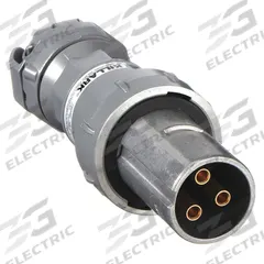HUBBELL Pin and Sleeve Plug: Gray, 250V DC/600V AC, Three Phase, 100 A, 3 Pole, 3 Wire (MPN VP10377). Key specifications — Brand: HUBBELL.