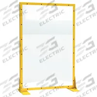 STRONG HOLD Room Divider: 1 Panels, Transparent, Yellow Panel, 48 in Overall Ht, 48 in Overall Wd (MPN IP-4848). Key specifications — Frame Finish: Baked Enamel; Frame Material: Steel; Mounting Location: Freestanding; Panel Color: Yellow; Panel Surface Material: Polycarbonate.
