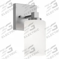 Decorative Sconce: Satin Nickel, 60 W Fixture Watt, 120V AC, Dimmable, 4 3/4 in Lg, 5 1/2 in Wd (MPN LEOS0509MBSN). Key specifications — Voltage: 120V AC; Brand: AFX INC.; For Bulb Type: A19; Housing Finish/Housing Color (Broad): Satin Nickel.