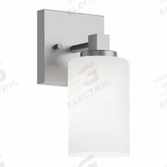 Decorative Sconce: Satin Nickel, 60 W Fixture Watt, 120V AC, Dimmable, 4 3/4 in Lg, 5 1/2 in Wd (MPN LEOS0509MBSN). Key specifications — Voltage: 120V AC; Brand: AFX INC.; For Bulb Type: A19; Housing Finish/Housing Color (Broad): Satin Nickel.