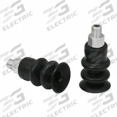 SCHMALZ Vacuum Pad Assembly: 2.5 Folds, M5, 15.5 mm Pad Dia, NBR, 55 A, Black, 27.8 mm Pad Ht (MPN 10.01.06.00025). Key specifications — attr1019168: 55 A; attr1019165: 10.01.06.00025; attr1019167: SCHMALZ; attr1019180: Black.