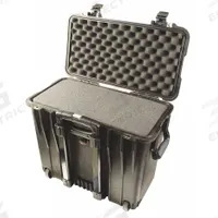 PELICAN Protective Case: 7 1/2 in x 17 1/8 in x 16 in Inside, Convoluted/Pick and Pluck/Solid, Black (MPN 1440). Key specifications — Closure Type: Double Throw; Brand: PELICAN; Carry-On Size: No.
