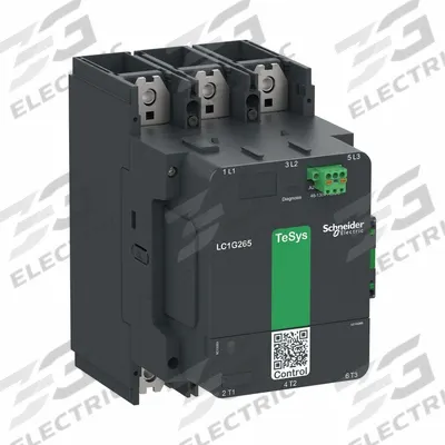 SCHNEIDER Contactor: 3 Poles, 3NO Contacts, 265 A - Non-Reversing IEC Contactors