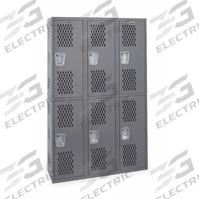 HALLOWELL Wardrobe Locker: 36 in x 12 in x 72 in, Ventilated, 2 Tiers, 3 Units Wide - Ventilated Metal Wardrobe Lockers