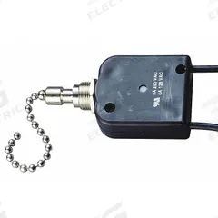 GARDNER BENDER Pull Chain Switch (MPN GSW-35). Key specifications — Product Type: Pull Chain Switch; Brand: GARDNER BENDER; Manufacturer Part Number: GSW-35; Contact Form: SPST; Metal Finish: Nickel; Switch Function Configuration: On/Off.