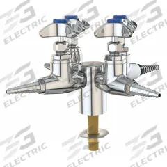INSTOCK Needle Valve: Needle Valve, Threaded Shank, 4 Handles, 4 Outlets, Cross, 6.8 scfm Flow Rate (MPN GRL2880-134WSA-N). Key specifications — Brand: INSTOCK; Color/Finish: Chrome; Product Type: Needle Valve; Index Color: Brown; Flow Pattern: 90 Degree.