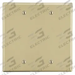 HUBBELL Wall Plate: Blank, 2 Gang, Ivory, Midsize Size (MPN PJ23I). Key specifications — Brand: HUBBELL; Material: Polycarbonate.