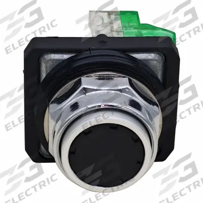 Dayton Flush Push Button Operator: Non-Illuminated, Flush Profile, Metallic, 30 mm - Flush-Mount Push Buttons