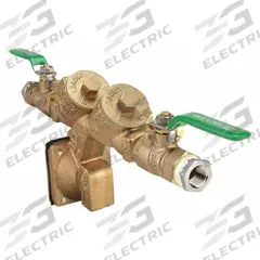 WILKINS Backflow Preventer: 975XL2, Std Configuration, Bronze, 3/8 in Pipe Size, FNPT, 33°F – 180°F (MPN 38-975XL2). Key specifications — Shut-Off Valve Type: Ball Valve; Connection Type: FNPT.