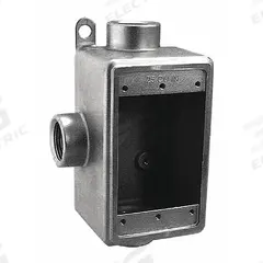 CALBRITE Electrical Box: Stainless Steel, Rectangular, 1 Gangs, 3/4 in Hub Size, 18 cu in Capacity (MPN S60700FSX0). Key specifications — Color: Gray; Brand: CALBRITE.