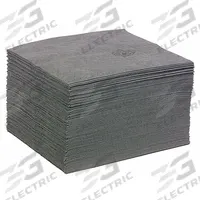 PIG Sorbent Pad: 22 1/2 oz Volume Absorbed Per Pad, 20 in x 15 in Pad Size (L x W), Gray, 125 PK (MPN MAT412). Key specifications — Brand: PIG; Perforated: Perforated; Material: Polypropylene.