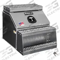 BUYERS PRODUCTS Step Boxes: Aluminum, Silver, 28 in Overall Dp, 24 in Overall Ht, 24 in Overall Wd (MPN 1705282). Key specifications — Truck Box Type: Step Truck Box; Lock Type: Keyed; Brand: BUYERS PRODUCTS; Color: Silver; Latch Type: T-Handle.