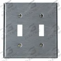 LEVITON Wall Plate: Toggle, 2 Gang, Silver, Std Size (MPN 84009-40). Key specifications — Brand: LEVITON; Material: Stainless Steel.