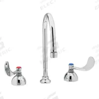 T&S BRASS Gooseneck Kitchen/Bathroom Faucet: Brass, Widespread, Deck, 3 Mounting Holes, Chrome, NPSM (MPN B-2867-04). Key specifications — Brand: T&S BRASS.
