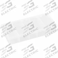FLAMBEAU Compartment Box: 3 1/2 in x 7 in x 1 3/8 in, Clear, Not Electrostatic Discharge Conductive (MPN T215). Key specifications — ESD Conductive: Not Electrostatic Discharge Conductive; Color: Clear; Compartment WxD: (5) 1-5/16 in x 3-3/16 in; Brand: FLAMBEAU; Material: Plastic.