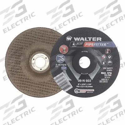 WALTER SURFACE TECHNOLOGIES Depressed Center Grinding Wheel: Type 27, 6" x 3/32" x 7/8" - Contaminant-Free Grinding Wheels for Stainless Steel