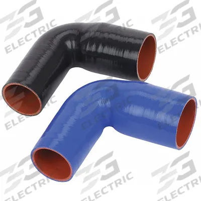FLEXTECH Elbow Reducer: 2 1/2 in_2 3/4 in Hose Inside Dia., 12 in Hose Lg, Blue - Silicone SAE J20 90° Reducing Elbow Heater Hoses