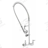 T&S BRASS Pre Rinse Faucet: Wall, Widespread, 2 Mounting Holes, Brass, Chrome, 1.42 gpm Flow Rate (MPN B-0133-B). Key specifications — Brand: T&S BRASS; Color/Finish: Chrome.