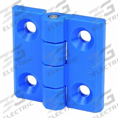 ELESA Hinge: Fiberglass-Reinforced Polyamide/Stainless Steel, 50 mm Overall Ht - Visually-Detectable Full Surface-Mount Butt Hinges