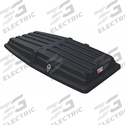 GRAINGER Hinged Truck Lid: 72 in L 34 in W 8 in H, Fits 27 cu ft, 1 cu yd, Black - Hinged Lids for Tilt & Cube Trucks