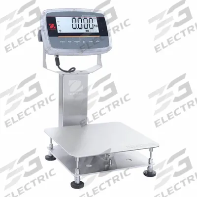 OHAUS Industrial Bench Scale: 11 3/4 in x 11 3/4 in, IP68/IP69K, Column-Mounted - Bench Scales with Column-Mounted Indicator