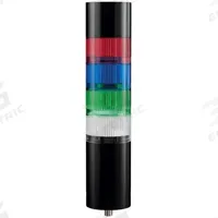 MURRELEKTRONIK Tower Light Assembly: 4 Tier, Blue/Green/Red/White, Sounder Tier Included (MPN 4000-76705-7651900). Key specifications — Manufacturer Part Number: 4000-76705-7651900; Brand: MURRELEKTRONIK; Operating Voltage: 21.6 to 26.4V; Light Tier Color: White.