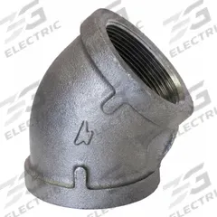ANVIL Metal Pipe Elbow: 45° Elbow, 300 psi @ 150° F, 2 1/2 in x 2 1/2 in, Malleable Iron (MPN 0311024608). Key specifications — Maximum Operating Pressure: 300 psi @ 150° F; (DO NOT SEND) Manufacturer Location: Made in USA.