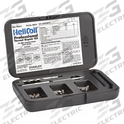 HELI-COIL Thread Repair Kit: Tanged Tang Style, Free-Running, M5-0.80 Thread Size - Insert & Tool Kits