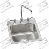 JUST MANUFACTURING Bowl Drop-In Sink: 21 in Overall Lg, 17 in Overall Wd, 6 in Bowl Dp, 1 Bowls (MPN SLADA2217A603-J). Key specifications — Brand: JUST MANUFACTURING; Color Family: Silver/Gray.