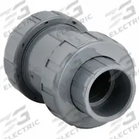 HAYWARD Check Valve: Ball, Inline Valve Body, PVC, 2 in Pipe Size, True Union Socket/NPT, Std, EPDM (MPN TC10200STE). Key specifications — Ball Material: PVC; Brand: HAYWARD.