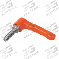 KIPP Adjustable Handle: Zinc w/ SS Thread, 5/16"-18 Thread, 30 mm Thread Lg, 65 mm Lg, Orange (MPN K0738.2A32X30). Key specifications — Brand: KIPP.