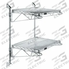 APPROVED VENDOR Wire Wall Shelf: 36 in x 14 in, 2 Shelves, 400 lb Load Capacity per Shelf, Post (MPN GACB14-34-1436S). Key specifications — Mounting Mechanism: Post; Material: Stainless Steel; Finish: Satin; Color: Silver; Brand: APPROVED VENDOR.