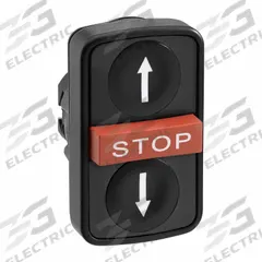 SCHNEIDER ELECTRIC Multihead Operator: Non-Illuminated, 3 Button, Flush Profile, 22 mm Mounting Size (MPN ZB5AA72124). Key specifications — attr211308: SCHNEIDER; attr1026606: Momentary/Momentary/Momentary; attr1026618: Stop; attr1026638: XB5; attr1063632: Non-Metallic.