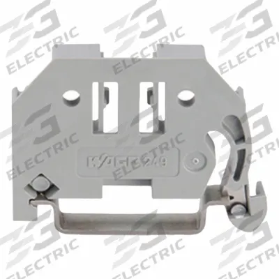 WAGO End Barrier: Clip-On Mount, Gray - End Stops & Clamps