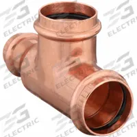 VIEGA PROPRESS Crimp Tee Fitting: Tee, 3/4 in CTS x 1/2 in CTS x 3/4 in CTS size, Dimple Center Stop (MPN 77397). Key specifications — Brand: VIEGA PROPRESS; Broad - Material for Bullet: Copper Or Bronze; Brand - Broad: VIEGA.