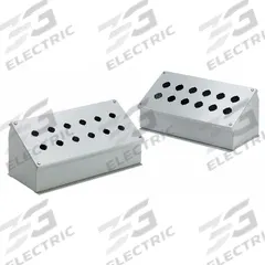 HOFFMAN Push Button Enclosure: 30mm, 8 Holes, Carbon Steel, NEMA 12 (MPN E8PBA). Key specifications — attr211299: HOFFMAN; attr1043605: Indoor Dust & Water Droplets.