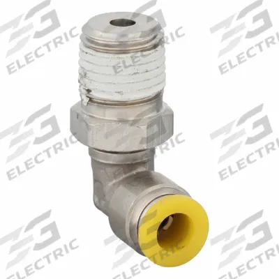 PARKER Push-Fit Elbow Fitting: 6 mm OD x 1/4 mm Pipe Size, Push-to-Connect x BSPT - Nickel-Plated Brass Tube Fittings