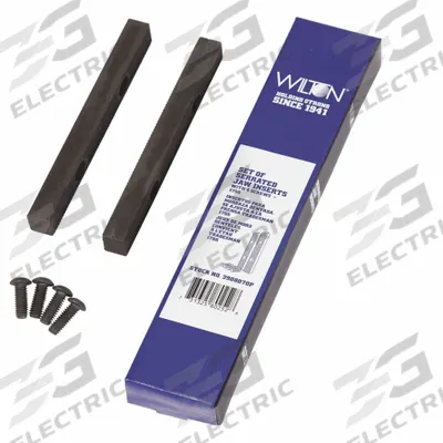 WILTON Serrated Vise Jaws: Steel, For 5 1/2 in Vise Jaw Wd, (4) Screws - Screw-In Vise Jaw Caps