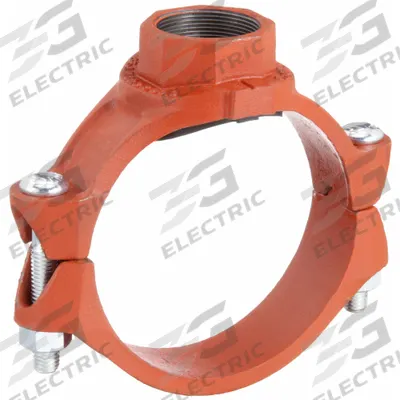 GRUVLOK Clamp Coupling: Clamp Tee, 8 in x 2 1/2 in x 1 1/4 in, Ductile Iron - Outlet Pipe Clamps