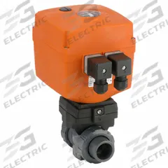 GF PIPING SYSTEMS Electrically Actuated Two-Way Ball Valve: 1 in, PVC, 100 to 230V AC, Straight (MPN 199107205). Key specifications — Actuator Features: Manual Override; Brand: GF PIPING SYSTEMS.