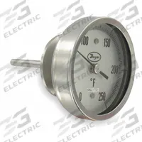 DWYER Sanitary Dial Thermometer: 0°F to 250°F, +/- 1% Accuracy, 3 in Dial Dia, 4.5 in Stem Lg (MPN BT15S34551). Key specifications — Accuracy: +/- 1%; Brand: DWYER.
