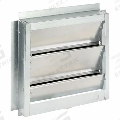 Dayton 14"H-W 4.5"L Aluminum Backdraft Damper: For 12 in Fan, Single Panel, 14 in H - Ceiling/Roof-Mount Backdraft Dampers